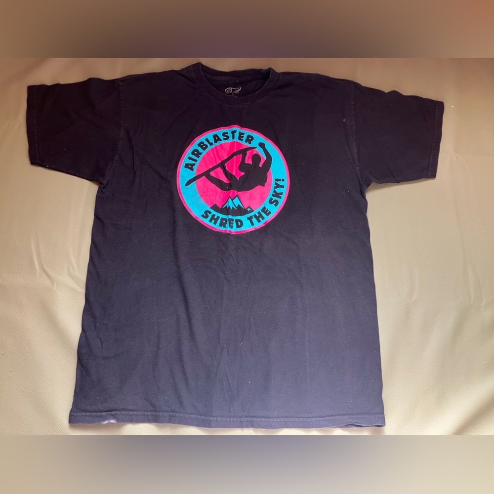Airblaster Shred the Sky Black Graphic T-Shirt Large